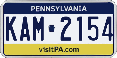 PA license plate KAM2154