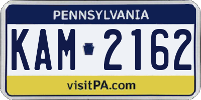 PA license plate KAM2162