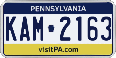 PA license plate KAM2163