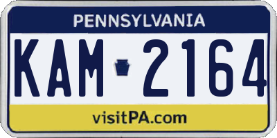 PA license plate KAM2164