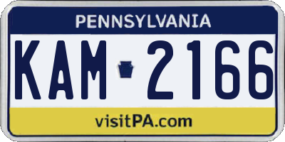 PA license plate KAM2166