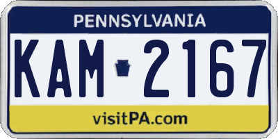 PA license plate KAM2167