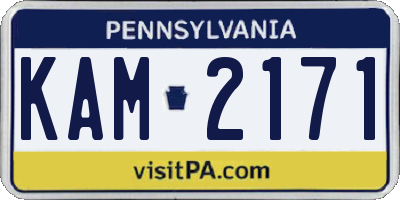 PA license plate KAM2171