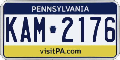 PA license plate KAM2176