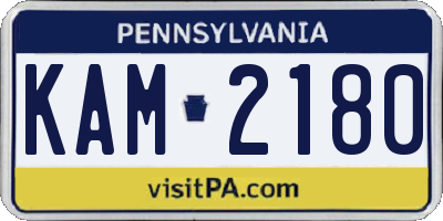 PA license plate KAM2180