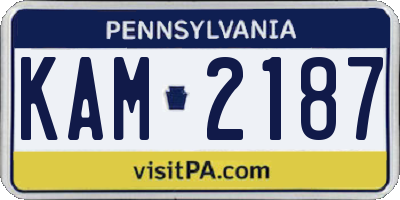 PA license plate KAM2187
