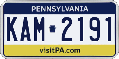 PA license plate KAM2191