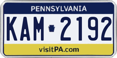 PA license plate KAM2192