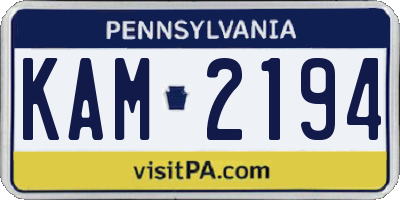 PA license plate KAM2194