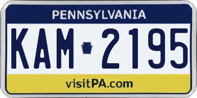 PA license plate KAM2195