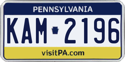 PA license plate KAM2196