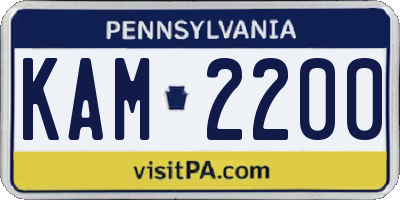 PA license plate KAM2200