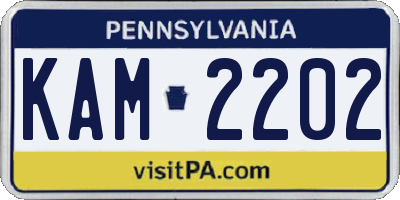 PA license plate KAM2202