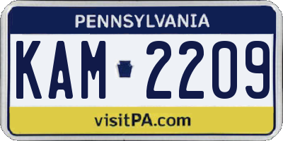 PA license plate KAM2209
