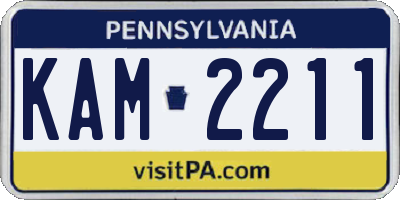 PA license plate KAM2211