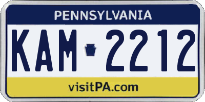 PA license plate KAM2212