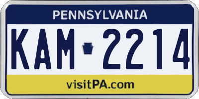 PA license plate KAM2214
