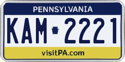 PA license plate KAM2221