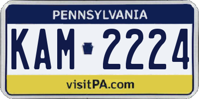 PA license plate KAM2224