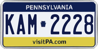 PA license plate KAM2228