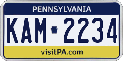 PA license plate KAM2234