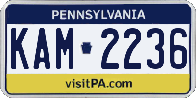 PA license plate KAM2236