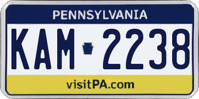 PA license plate KAM2238