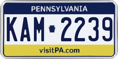 PA license plate KAM2239