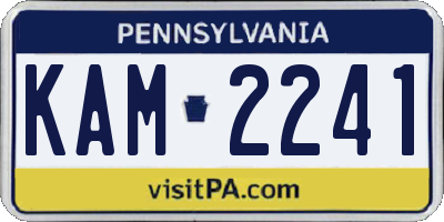 PA license plate KAM2241