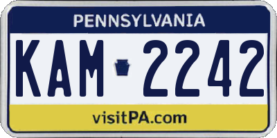 PA license plate KAM2242