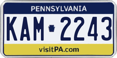 PA license plate KAM2243