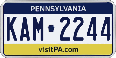 PA license plate KAM2244