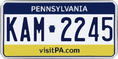 PA license plate KAM2245
