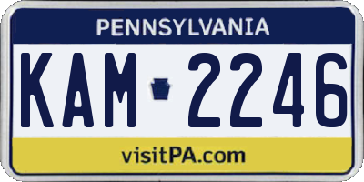 PA license plate KAM2246