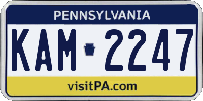 PA license plate KAM2247