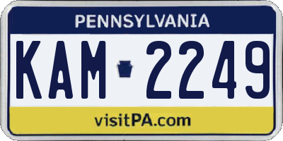 PA license plate KAM2249
