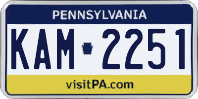 PA license plate KAM2251