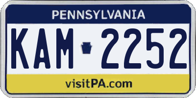 PA license plate KAM2252