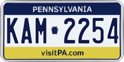 PA license plate KAM2254