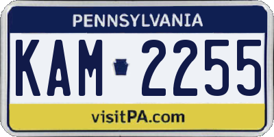PA license plate KAM2255