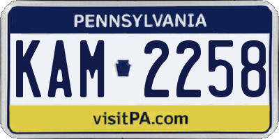 PA license plate KAM2258