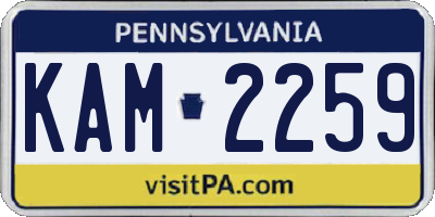 PA license plate KAM2259