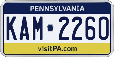 PA license plate KAM2260