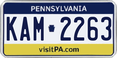 PA license plate KAM2263