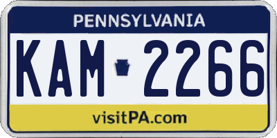 PA license plate KAM2266
