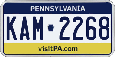 PA license plate KAM2268