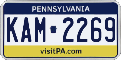 PA license plate KAM2269