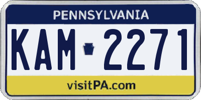 PA license plate KAM2271