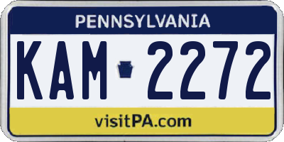 PA license plate KAM2272