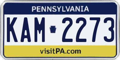 PA license plate KAM2273